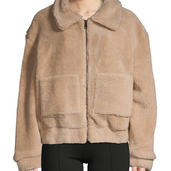 Lea Viola Faux Fur Teddy Jacket Oatmeal 